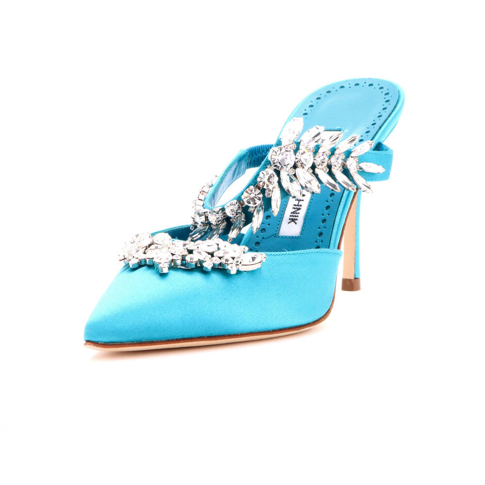 Manolo Blahnik 90 Women's Lurum Heeled Mules